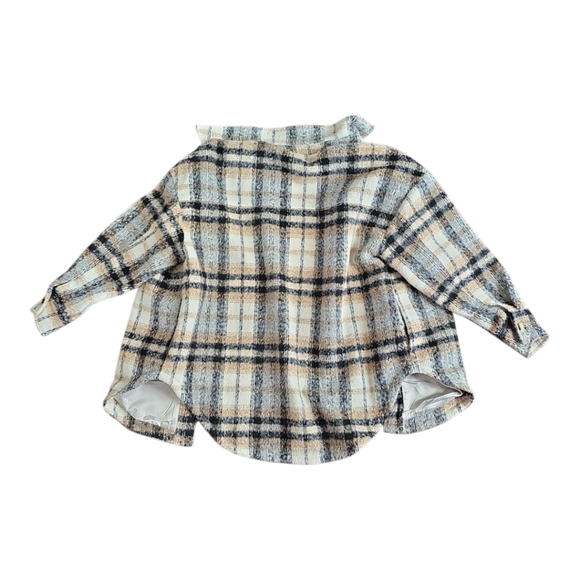 Good American Neutral Plaid Shacket Size 00/0 - Picture 7 of 11